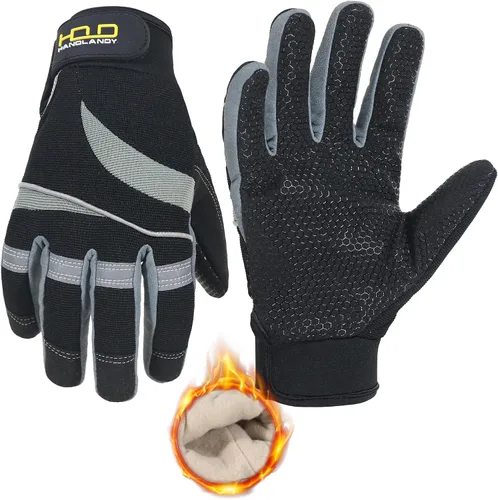 Vista 28 de HANDLANDY Guantes de trabajo aislados, guantes térmicos de invierno impermeables para hombres y mujeres