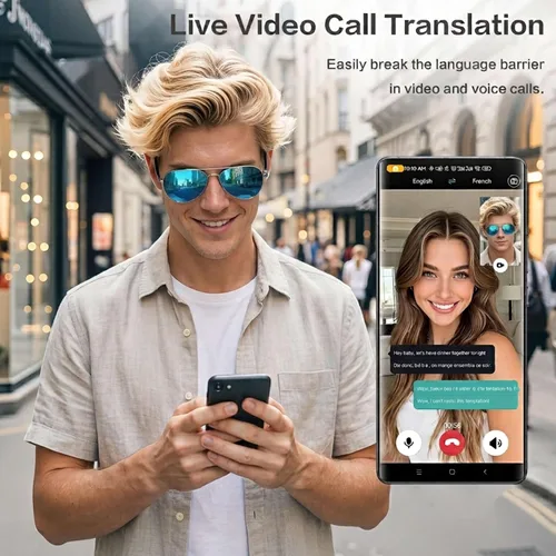 Vista 9 de EarlySincere Lentes inteligentes AI, lentes de traducción inteligentes que admiten traducción de 164 idiomas, lentes de sol inteligentes