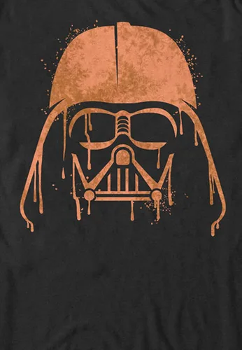 Vista 2 de STAR WARS Camiseta para hombre con licencia de Halloween Orange Vader Drip, Naranja