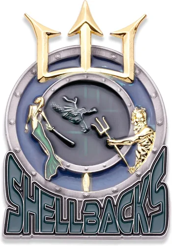 Vista 3 de Moneda de desafío Shellback – Moneda de Shellbacks Militar Unreal – Diseñada por veteranos militares