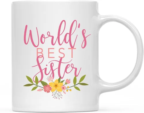 Vista 55 de Andaz Press Taza de café de 11 oz, regalo de broma de la mejor abbuela del mundo, diseño floral, paquete de 1