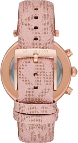 Vista 4 de Michael Kors , Parker - Reloj de acero inoxidable con detalles de Glitz, Reloj de cuarzo., RosaRebel Fun.