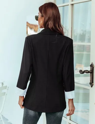 Vista 4 de Genhoo Chaquetas tipo blazer para mujer, con frente abierto, manga larga, casual, trabajo, oficina, con bolsillos, tallas S-2XL