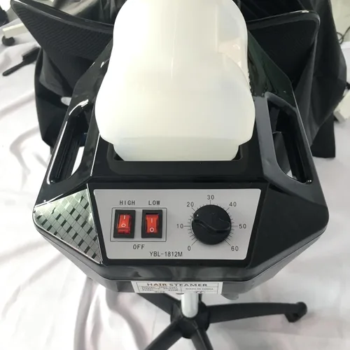 Vista 8 de vaporizador de pelo con capucha negro profesional de salón, spa