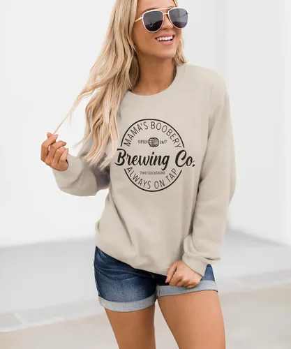 Vista 3 de KEKEMI Women's Crewneck Sweatshirt Long Sleeve Mama's Boobery Pullover Top Breast Feeding Graphic Sweater Brewing Co Shirt