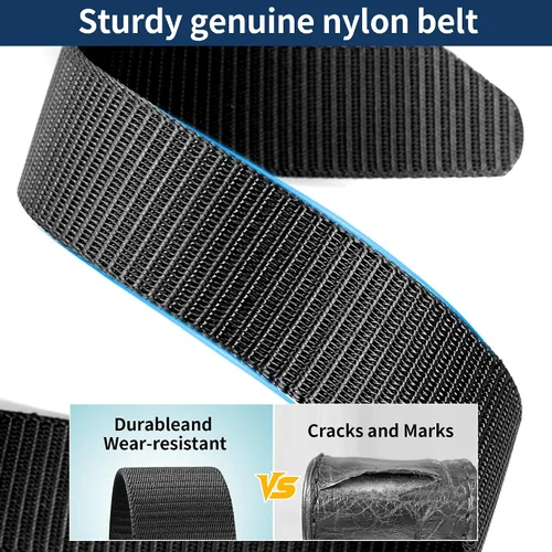 Vista 7 de Cinturón de nailon para hombre, cinturones tácticos, cinturón de lona transpirable con hebilla