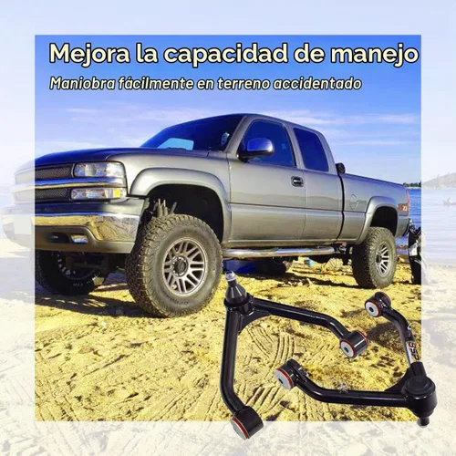 Vista 3 de Brazos de control superiores delanteros, kit de rótula tubular de elevación de 2-4 pulgadas compatible con Silverado 1500 Sierra 4WD 4X4 RWD