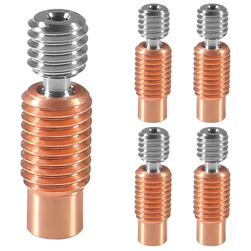 Vista 10 de 5 piezas CR10 bimetálico Heatbreak, actualización suave todo metal bimetálico cobre titanio Heatbreak garganta alta temperatura para Creality 3D