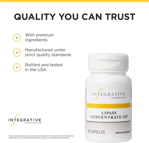 Vista 6 de Integrative Therapeutics - Concentrado de Lipasa HP: Suplemento de Enzimas para la Digestión de Grasas - Absorción de Nutrientes y Apoyo a la Salud