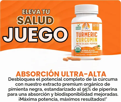Vista 2 de Doctor Danielle curcumina de cúrcuma con bioperine (120 cápsulas)