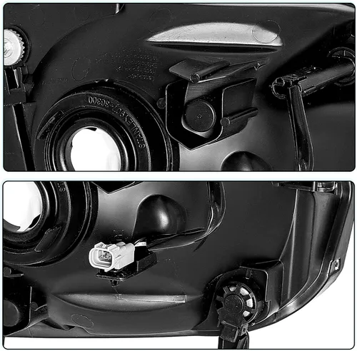 Vista 6 de Conjunto de faros delanteros TUSDAR para Toyota Tundra 2005-2006 Doble/Crew Cab Carcasa negra
