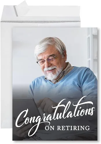Vista 8 de Andaz Press Tarjeta de jubilación personalizada de 8.5 x 11 pulgadas con sobre, tarjeta de felicitación con foto personalizada, tarjeta