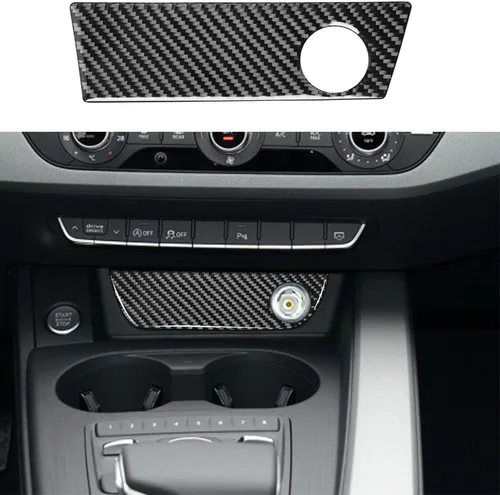 Vista 15 de Blazeray Accesorios interiores de fibra de carbono, cubierta decorativa, ajuste adhesivo para Audi A4 B9 2017-2019 (cubierta de perilla central)