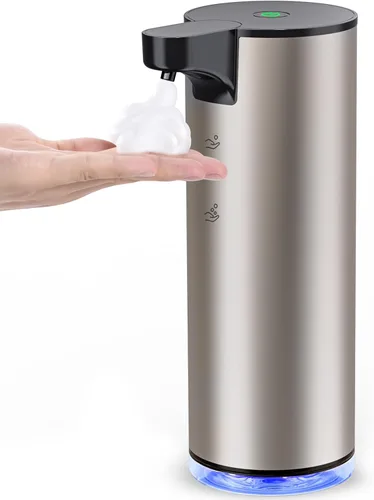 Vista 8 de Dispensador Automático de Jabón de Manos Sin Contacto: Dispensador de Jabón Espumoso de Acero Inoxidable - Dispensador de Jabón Eléctrico Sin Negro