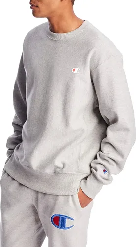 Vista 3 de Champion Sudadera para hombre, tejido inverso, sudadera de forro polar con cuello redondo, sudaderas pesadas
