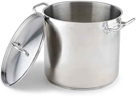 Vista 2 de Royal Industries Olla clásica con tapa, 16 cuartos de galón, 11" x 9.8" HT, acero inoxidable, grado comercial - Certificado NSF