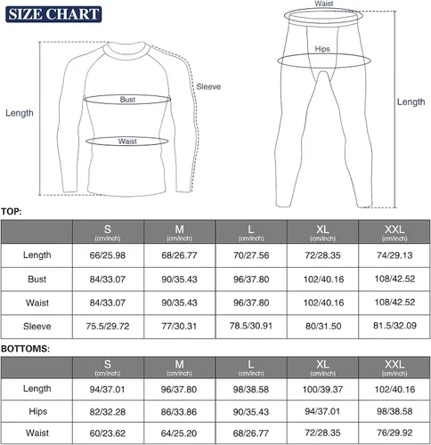 Vista 7 de Capa base de compresión para hombre, equipo de invierno con forro polar para esquiar