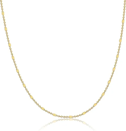 Vista 6 de Gargantilla chapada en oro de 14 quilates para mujer, delicada, cadena de monedas, gargantilla de iluminación simple, collares de espina de pescado