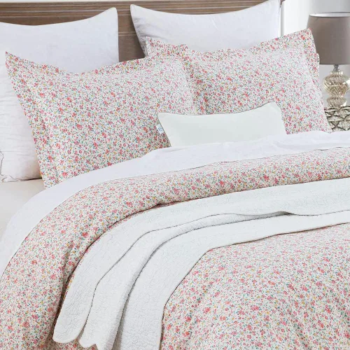Vista 2 de DAUAOTO Juego de funda de edredón Twin XL de 68"X92", ropa de cama de algodón con estampado de granja para cama Twin XL extra larga, patrón floral