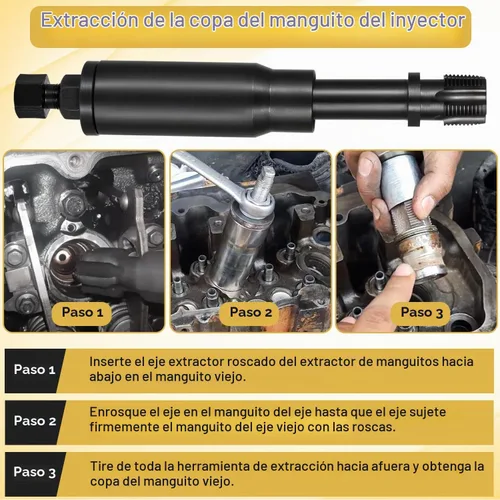 Vista 4 de Yoursme Herramienta de instalación de extracción de copa de manga inyector con kit de piezas para Caterpillar Cat 3126B C7 C9 con inyectores
