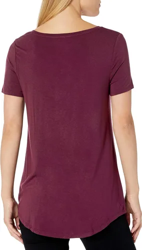 Vista 3 de Tienda Essentials Túnica de manga corta con cuello redondo para mujer, paquete de 2