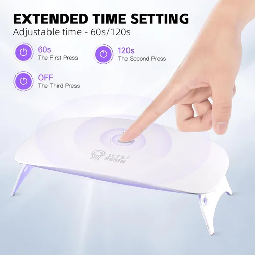 Vista 2 de LET'S RESIN Luz UV mejorada para resina, luz de resina UV portátil de gran tamaño, curado rápido y lámpara UV portátil, suministros de fabricación