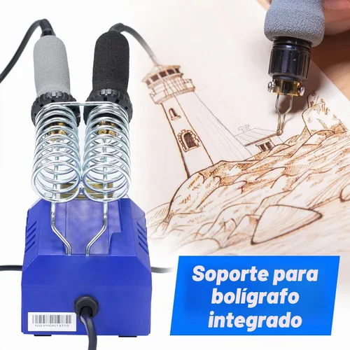 Vista 6 de Kit de Combustión de Madera WEP 939D-VI con Dos Plumas 250-750℃/482-1382℉ Herramienta de Combustión de Madera con Interruptor A/B, 2 Plumas