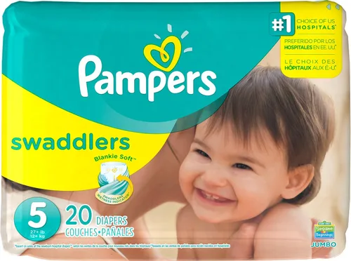Vista 9 de Pampers Swaddlers Pañales para recién nacido talla 1 (8-14 libras), 35 unidades, Jumbo