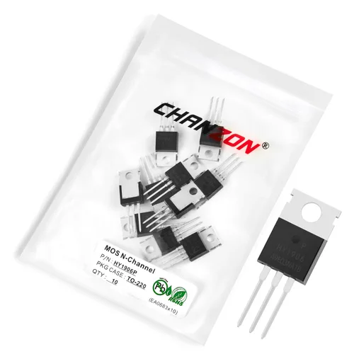 Vista 27 de Chanzon 2N60 TO-220AB NMOS MOS N-Channel Power MOSFET Transistor, alto voltaje y corriente nominal, (paquete de 10 unidades)