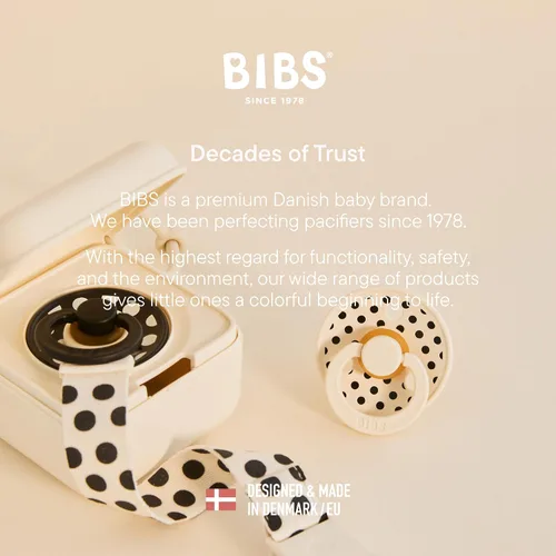 Vista 6 de BIBS Chupete de lunares de color, 0-6 meses, paquete de 2, flor y manzana Blossom / Candy Apple
