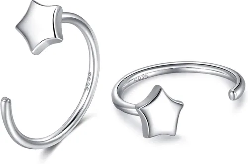 Vista 39 de CHIC & ARTSY Aretes de medio aro de plata de ley 925 para mujer, juego de aros pequeños con barra de bola, estrella, luna y perla, ligeros, ajuste