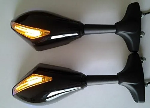 Vista 2 de HONGK - Espejo LED azul compatible con Yamaha Fzr Yzf Fz1 Fazer Fjr1300 Ninja Zx10R Zx-12R Er-6F [B01BN0L0SG]