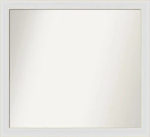 Vista 304 de Amanti Art Espejo de baño blanco para sobre el fregadero, 24 x 26 pulgadas, espejo rectangular blanco y blanco, marco de madera contemporáneo