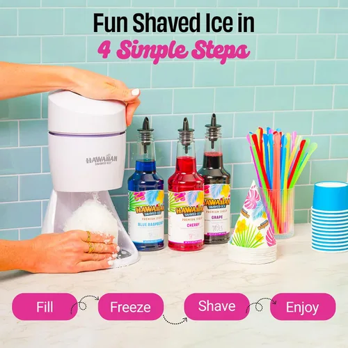 Vista 8 de Máquina de raspado de hielo Hawaiian Shaved Ice S900A Máquina eléctrica de cono de nieve, bebidas heladas y granizados con 2 tazas reutilizables