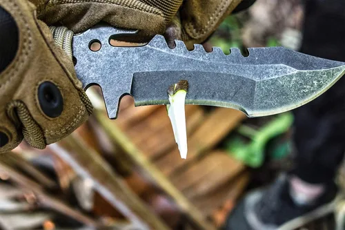 Vista 6 de Cuchillos de hoja fija con vaina cuchillo de espiga completa para supervivencia cuchillo de cinturón de campamento 9.25 pulgadas (funda kydex)