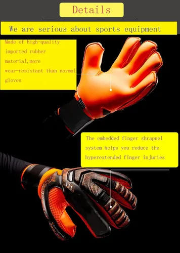 Vista 4 de Guantes de portero de fútbol para adultos y jóvenes, guantes de portero de fútbol, dispositivo de protección de dedos Amarillo
