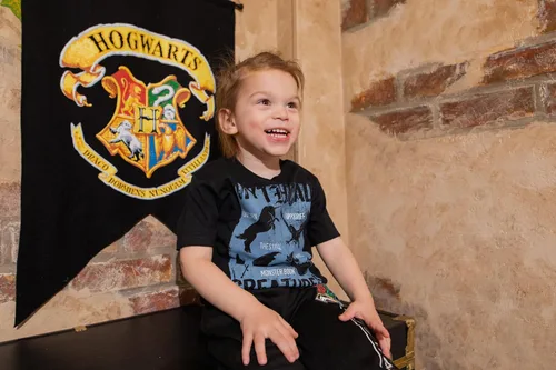 Vista 4 de Harry Potter Hogwarts - Paquete de 3 camisetas gráficas para niños pequeños, color rojo, negro y gris, talla 4T, Rojo, negro y gris.