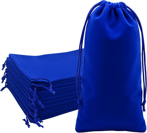 Vista 18 de Mandala Crafts Bolsas de terciopelo negro con cordón de 14 x 14 pulgadas, 10 bolsas grandes de terciopelo con cordón a granel para regalos de fiesta