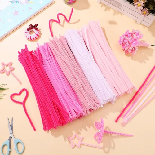 Vista 4 de 500 Pcs Pipe Cleaners for Crafting DIY Chenille Stems for Kids Twisting Rod Soft Fuzzy Sticks for Handmade Flower Crafts