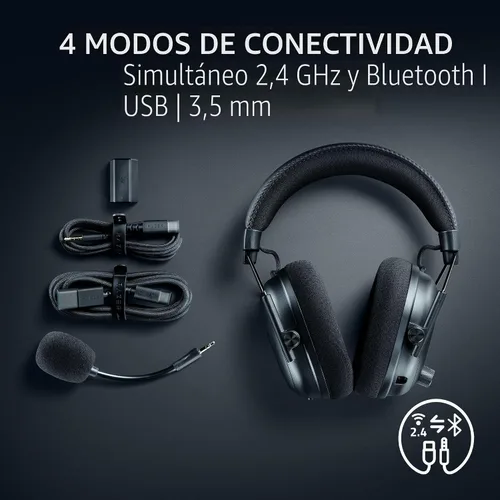 Vista 7 de Razer BlackShark V3 Pro Auriculares inalámbricos ANC Gaming para PC, color Negro