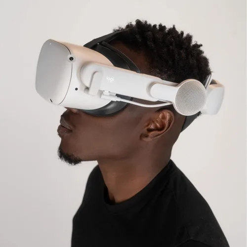 Vista 5 de Logitech Chorus VR - Auriculares todoterreno para Meta Quest 2, diseñados para juegos y entrenamiento de realidad virtual, ligeros, audio inmersivo