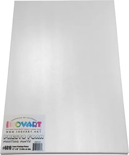 Vista 4 de INOVART Presto - Placas de impresión de espuma con respaldo adhesivo reposicionable, 9 x 12 pulgadas, 12 hojas