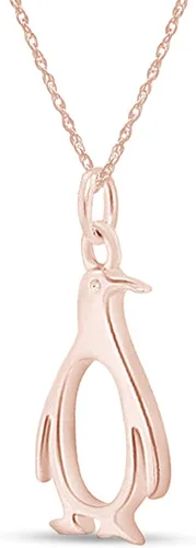 Vista 2 de Jewel Zone US Collar con colgante de pingüino de plata de ley de 14 quilates