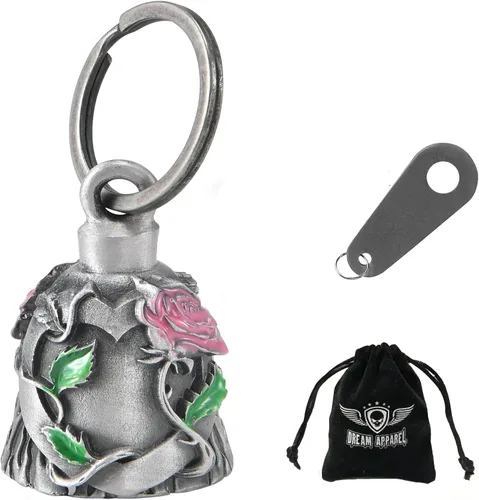 Vista 14 de Dream Apparel Campanas de motocicleta para motociclistas, accesorios de campanas pesadas y llavero para la suerte