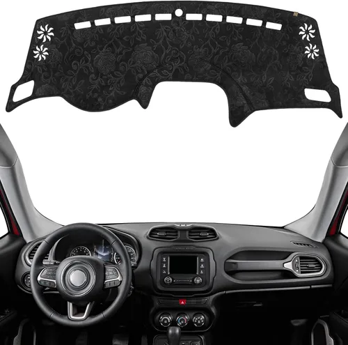 Vista 11 de Cubierta de Salpicadero Alfombrilla de Tablero Compatible con Je-ep Wrangler JK 2017-2011 (para Código de Cuerpo JK), Alfombrilla Antirreflejos