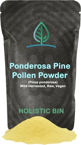 Vista 9 de Holistic Bin Polen de pino orgánico en polvo de grado farmacéutico, cosechado silvestre, polen de pino dorado de California Sin OMG, sin aditivos