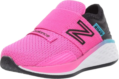 Vista 34 de New Balance Tenis unisex para bebé Fresh Foam Roav V1 sin cordones Aluminio ligero y negro.