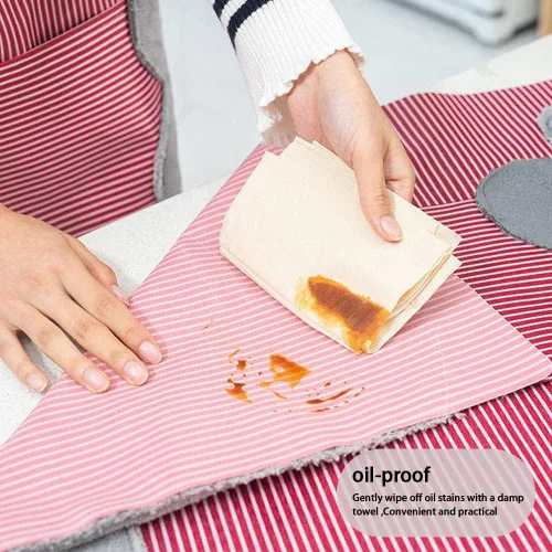 Vista 7 de V-shine Delantal de cocina para mujer con bolsillos para limpiar la mano, cuello ajustable para cocinar hornear