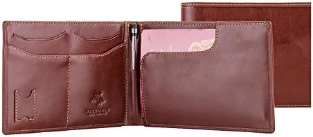 Vista 5 de Visconti Monza 9 RFID Bloqueo Cuero Genuino Pasaporte Cartera Funda Funda, Marrón, Funda tipo cartera para pasaporte de viaje