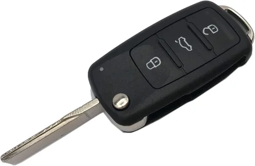 Vista 4 de Carcasa Plegable Abatible para Llavero de Coche Compatible con VW Volkswagen GTI Jetta Eos Golf Repuesto de Entrada sin Llave Control Remoto
